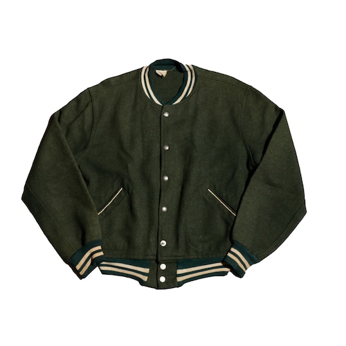 DarkGreen 50sVintage WoolVarsityJacket