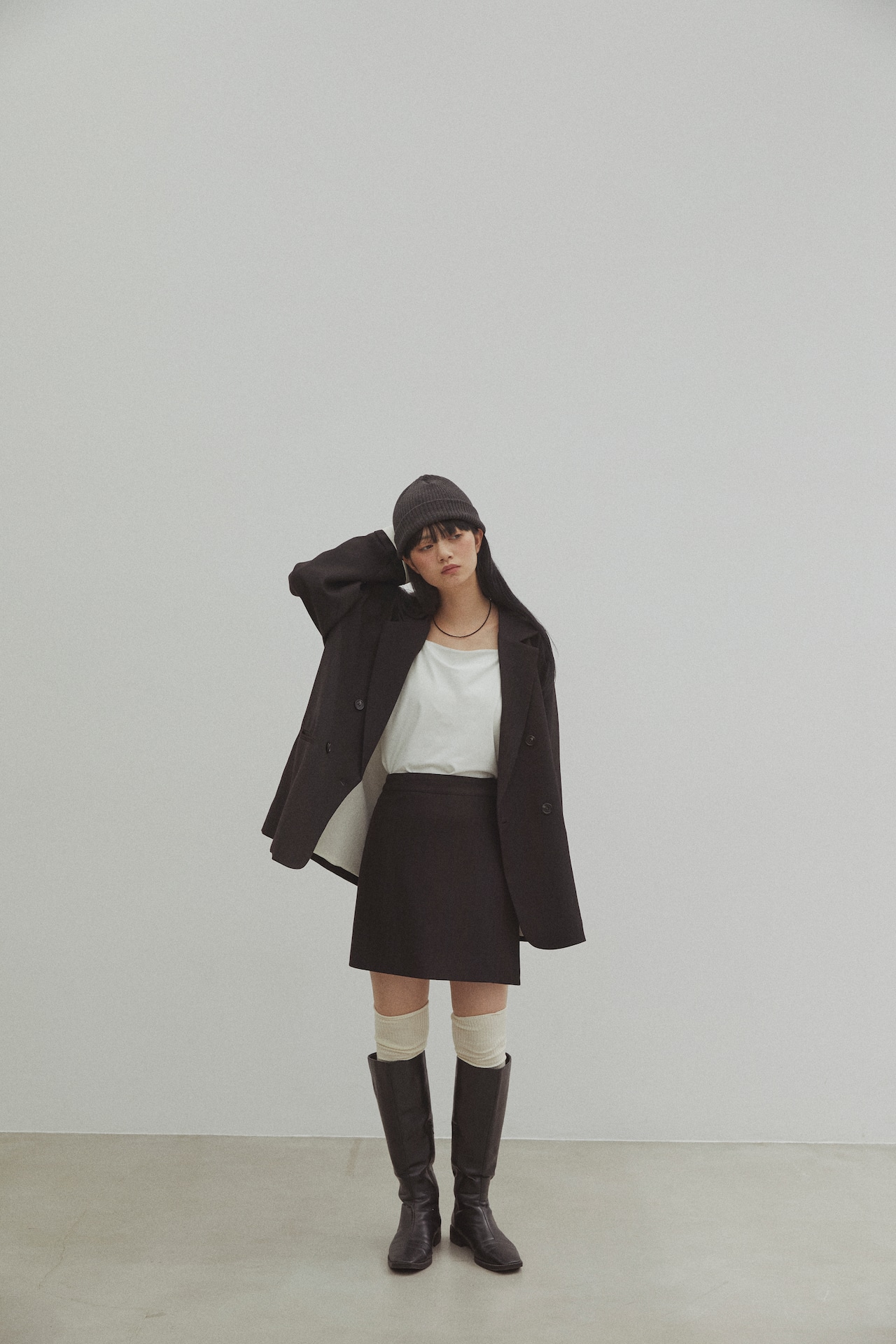 DU250710 Herringbone Multiway Wrap Skirt Bustier 【set up可】