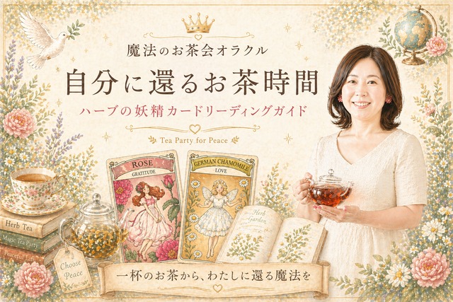 魔法のお茶会オラクル 自分に還るお茶時間 ハーブの妖精カードリーディングガイド  「カップ一杯の魔法」ハーブの妖精カード付き