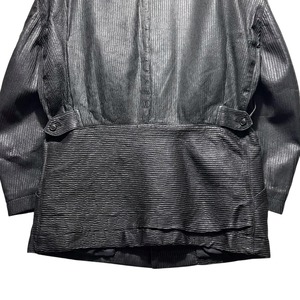 archive ISSEY MIYAKE MEN black pleats leather jacket