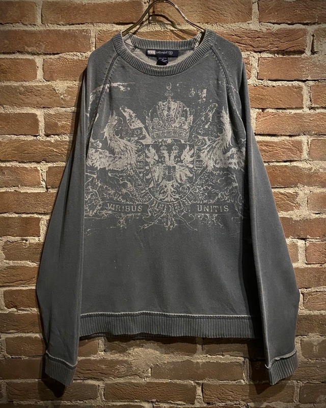 【Caka act3】Emblem Design Vintage Loose Knit