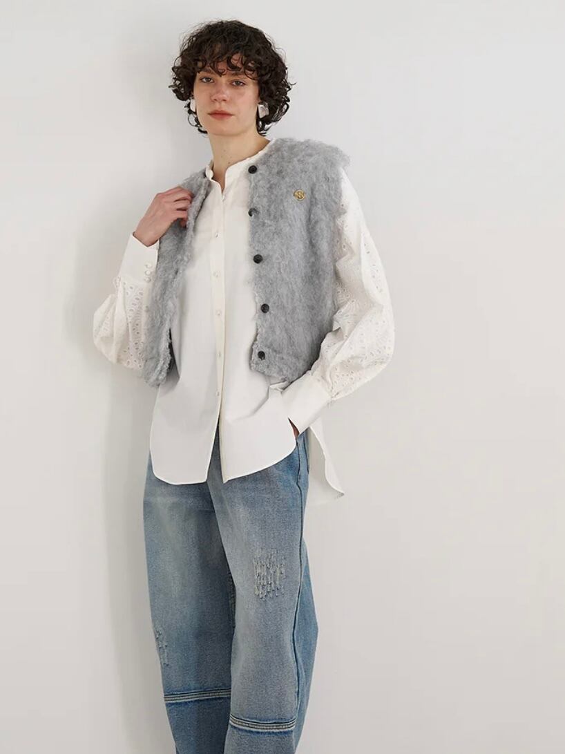 YENN 新品☆ FLUFFY VEST ふわふわベスト y253-91095 YENN イエン フラッフィー ベスト “FLUFFY VEST” y253-91095-ms
