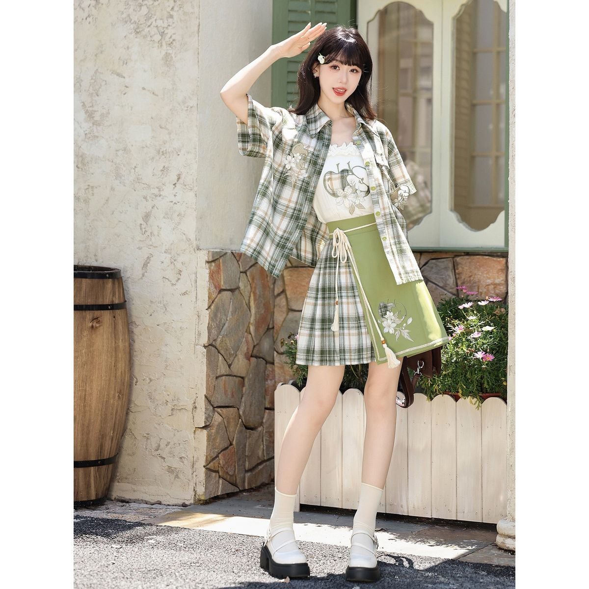 初夏のりんごチェック柄セットアップ | Maiden's Rêve
