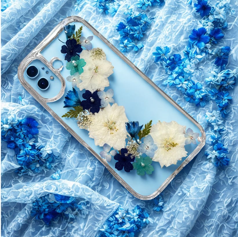 ほぼ全機種対応スマホケース】押し花スマホケース NO.519 3color