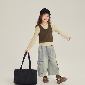 秋レトロ配色Ｔシャツ＆ベストセット