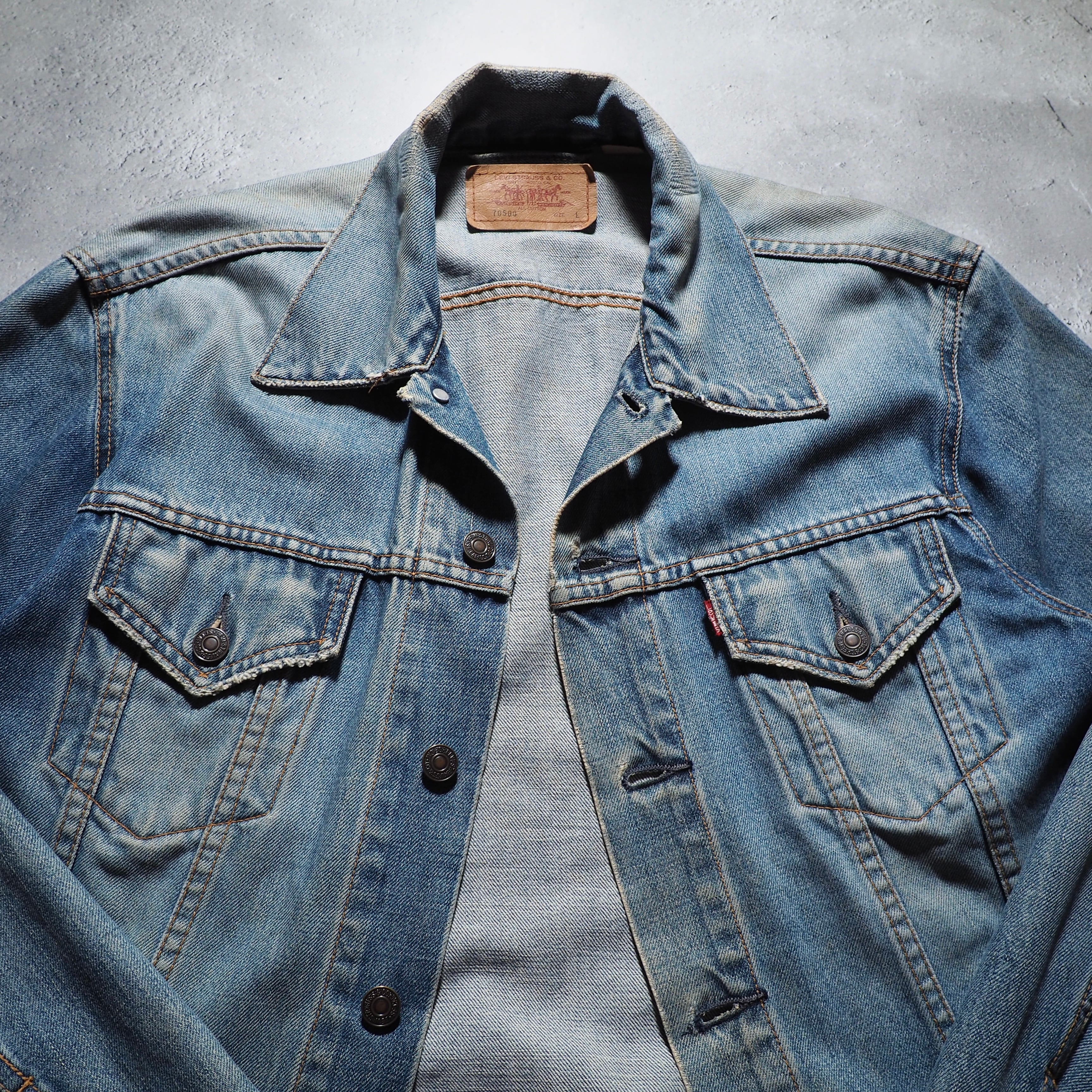 1990s ” Old Euro Levi's ” Good aging vintage loose Denim jacket