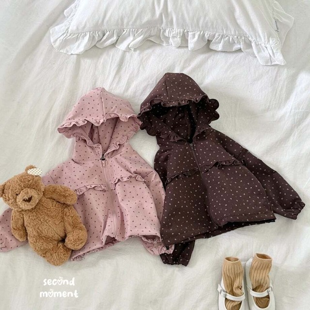 韓国子供服 / 26Autumn / 〖取寄〗second moment / 夜羊羹フーデッドジップアップ / キッズ服 / 女子服 *XS~JL*