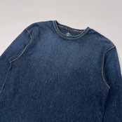 45R フォーティファイブアール デニム風 ストレッチ 長袖Tシャツ カットソー サイズ 3 /インディゴ系/日本製