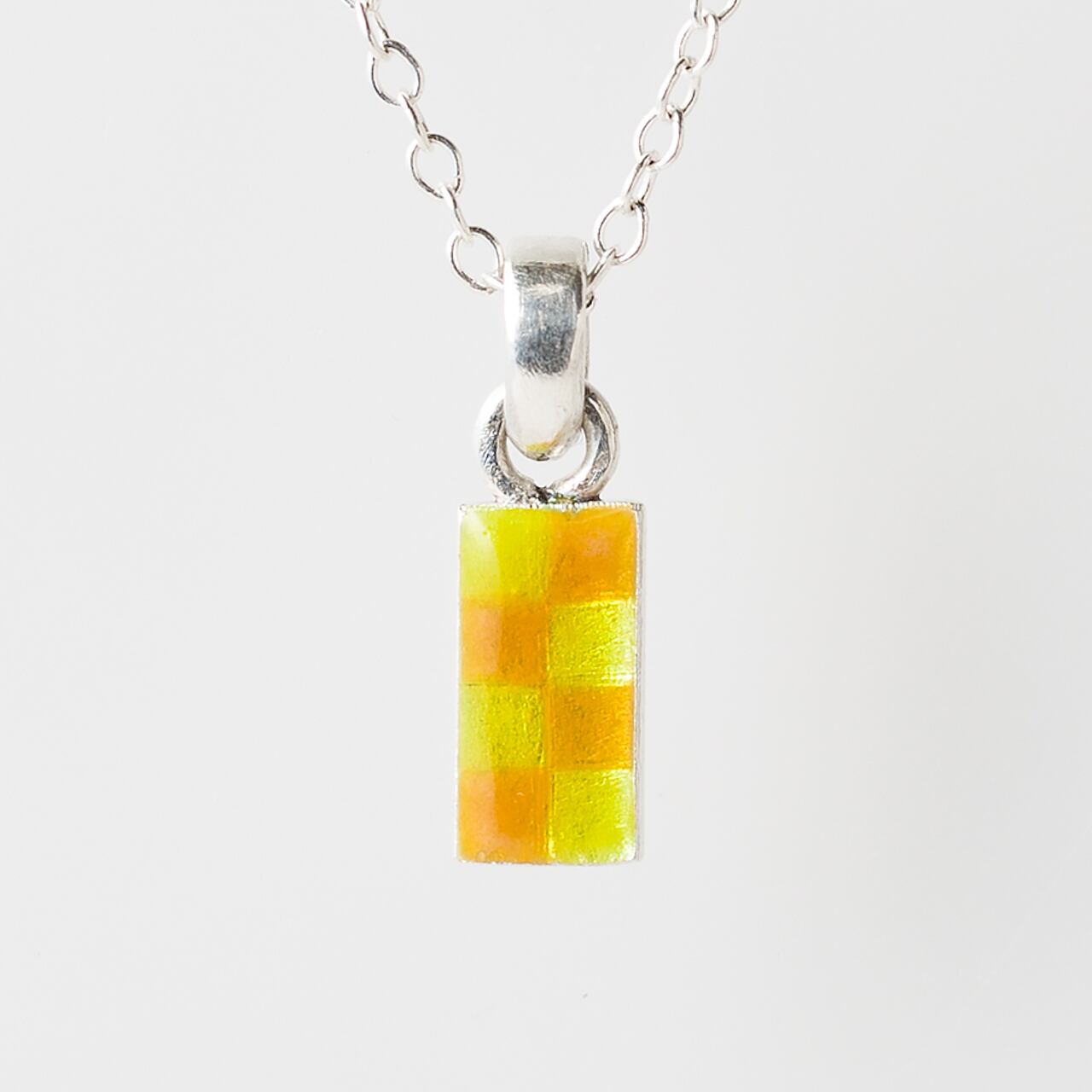 CHECK yellow & orange - necklace -