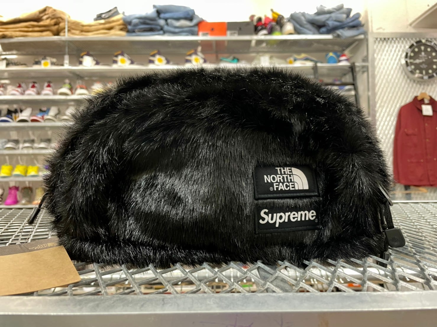 Supreme THE NORTH FACE FAUX FUR WAIST BAG BLACK 80KD3918 | BRAND ...