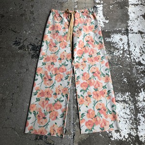 chilly original series：big Flower printed wide pants　Color：Orange