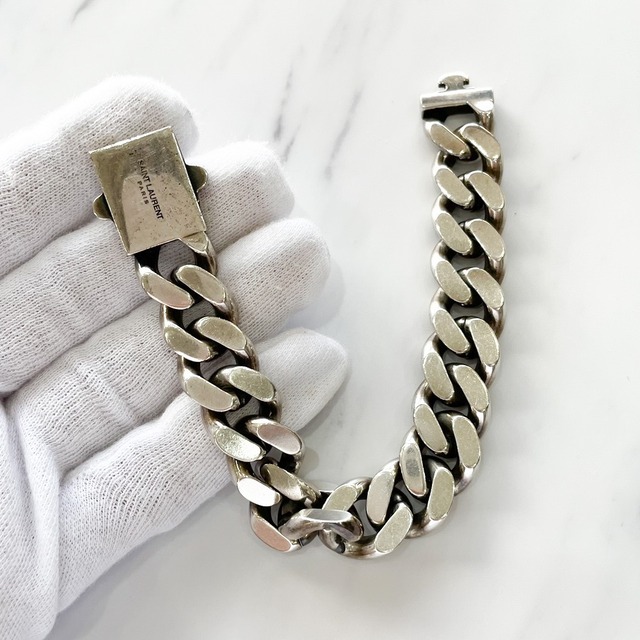 Saint Laurent サンローラン メタルカーブチェーンブレスレット