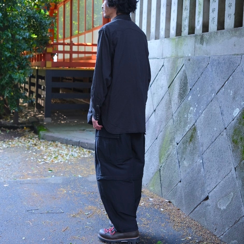 COMOLI(コモリ) /シルク製品染ウエスタンシャツ-BLACK-(D01-02006) | Signs