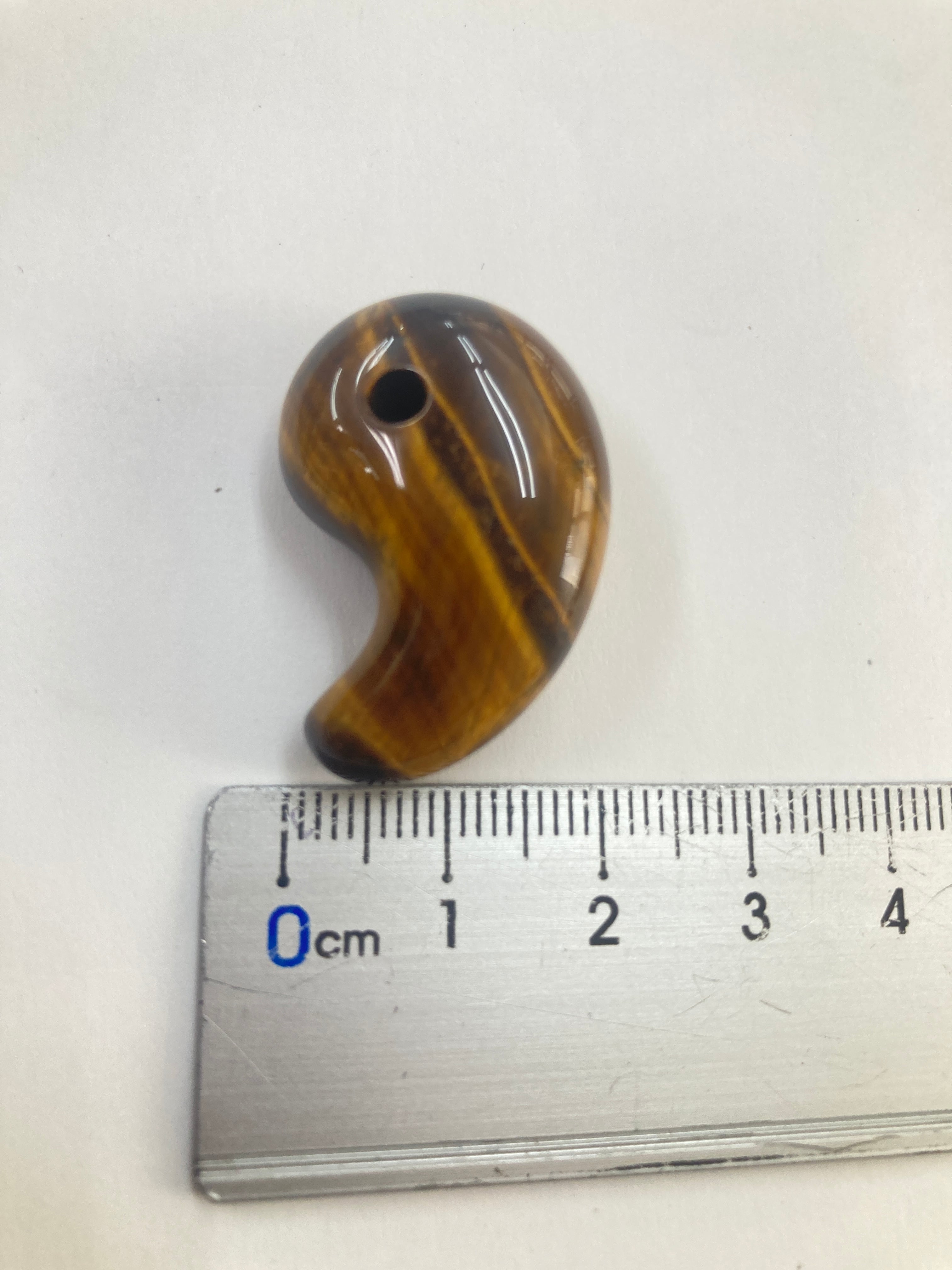 E34384】タイガーアイ 勾玉 ペンダント Tiger'sEye Pendant Magatama