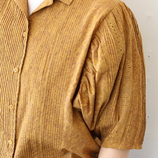 IKITSUKE アンティークレースシャツ5/S Antique lace puff sleeve