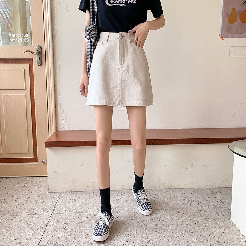 脚長効果up 着回し抜群 デニム ミニスカ ミニスカート Aライン プチプラ タイト ハイウエスト スタイルアップ 脚長効果 大人可愛い シンプル カジュアル Lamitte Deco トレンド 韓国ファッション ショップ Base店