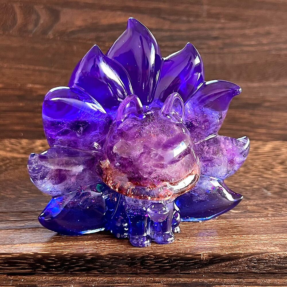 【1点もの】九尾の狐オルゴナイト アメジスト