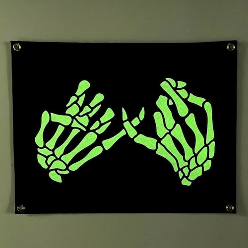 Skeleton Pinky Swear Camp Flag