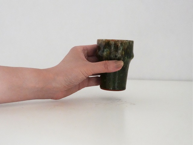 モロッコ　タムグルート陶器　湯呑みサイズ　ミニ　ティーカップ　（Green）