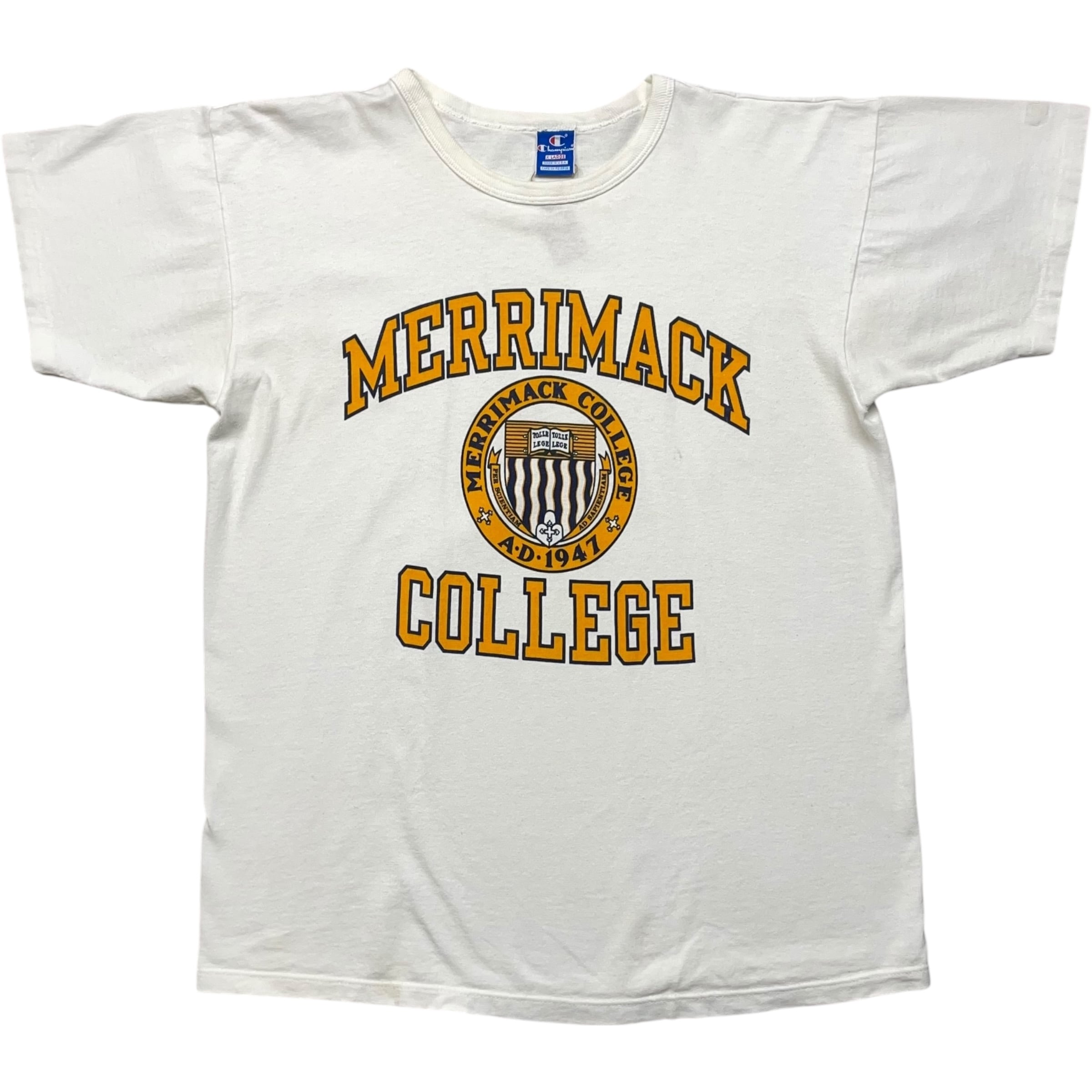 《XL》 champion チャンピオン Tシャツ カレッジプリント メリマック大学 ホワイト USA製 90年代 vintage no.8646
