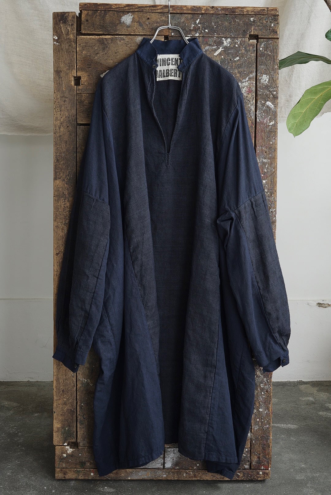 VINCENT JALBERT - VINTAGE FARMER SMOCK ENLARGE (NAVY) #1