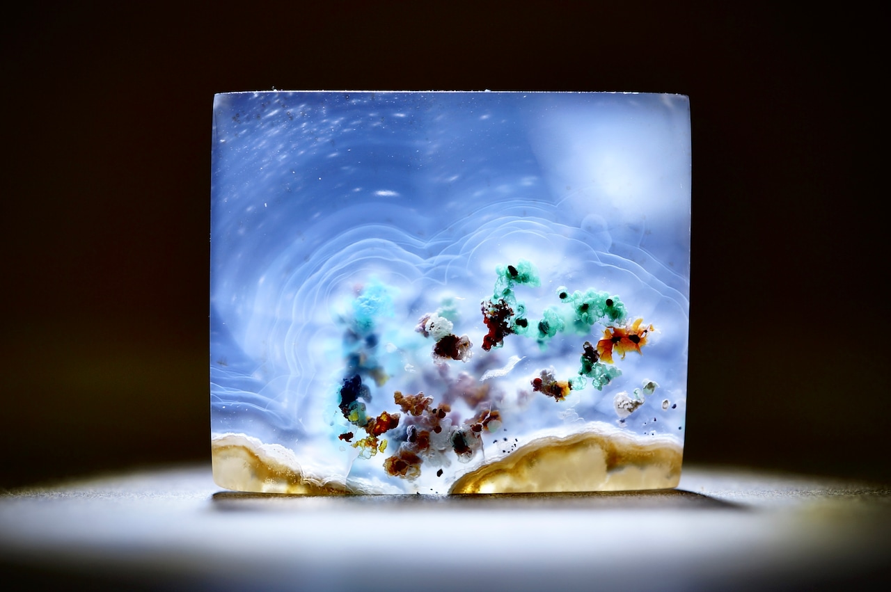 コンフェッティ・クリソコラ Chalcedony / Chrysocolla / Native Copper 2036