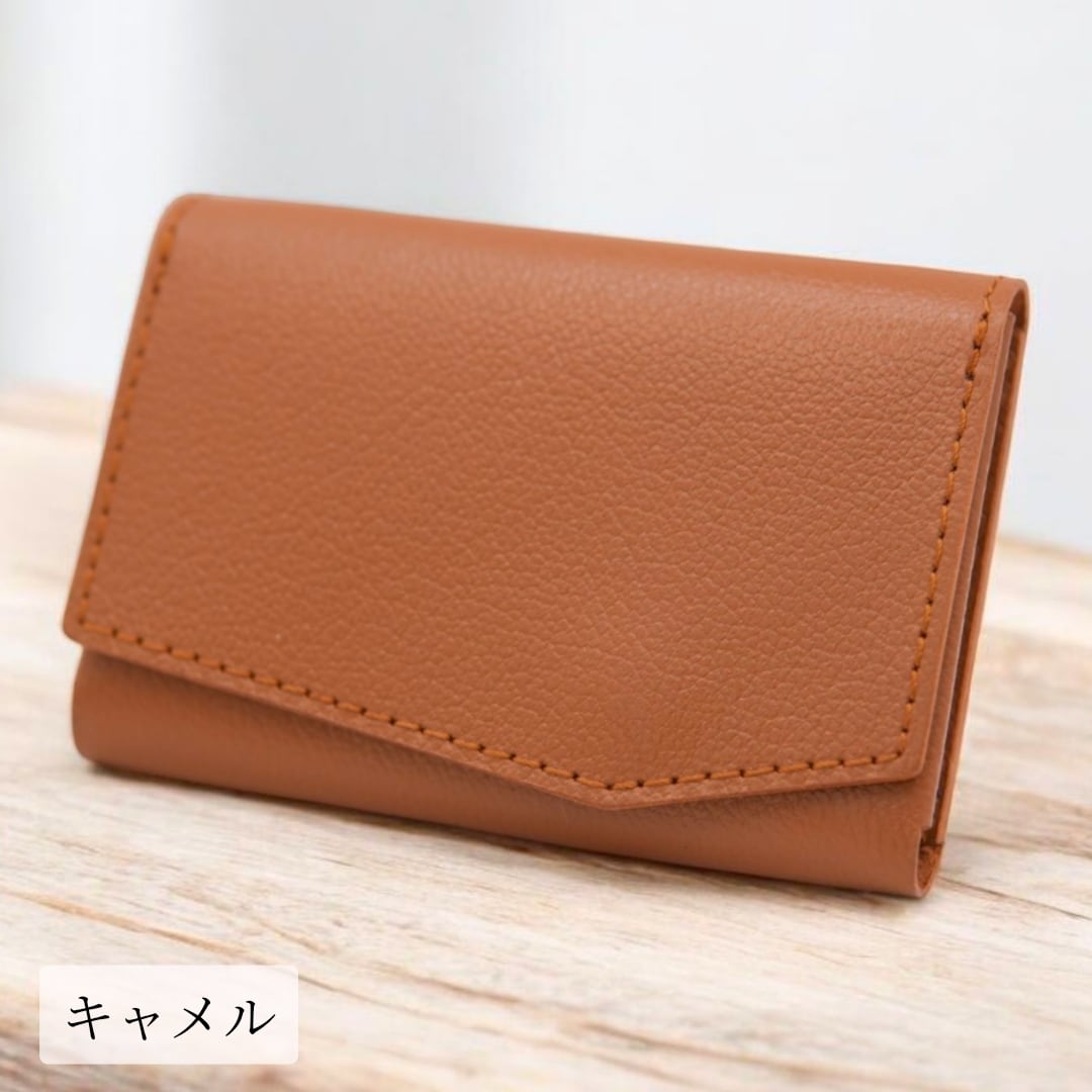 小さいお財布 三つ折り財布 お札を折らない プエブロレザー com-ono TINY-008pb 薄型