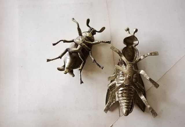 France vintage 13c  永遠の硬化と黄金虫のトレイ