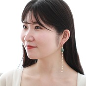 パールと彫り翡翠が絶妙！ pearl  green long A貨翡翠 jd_mm1187