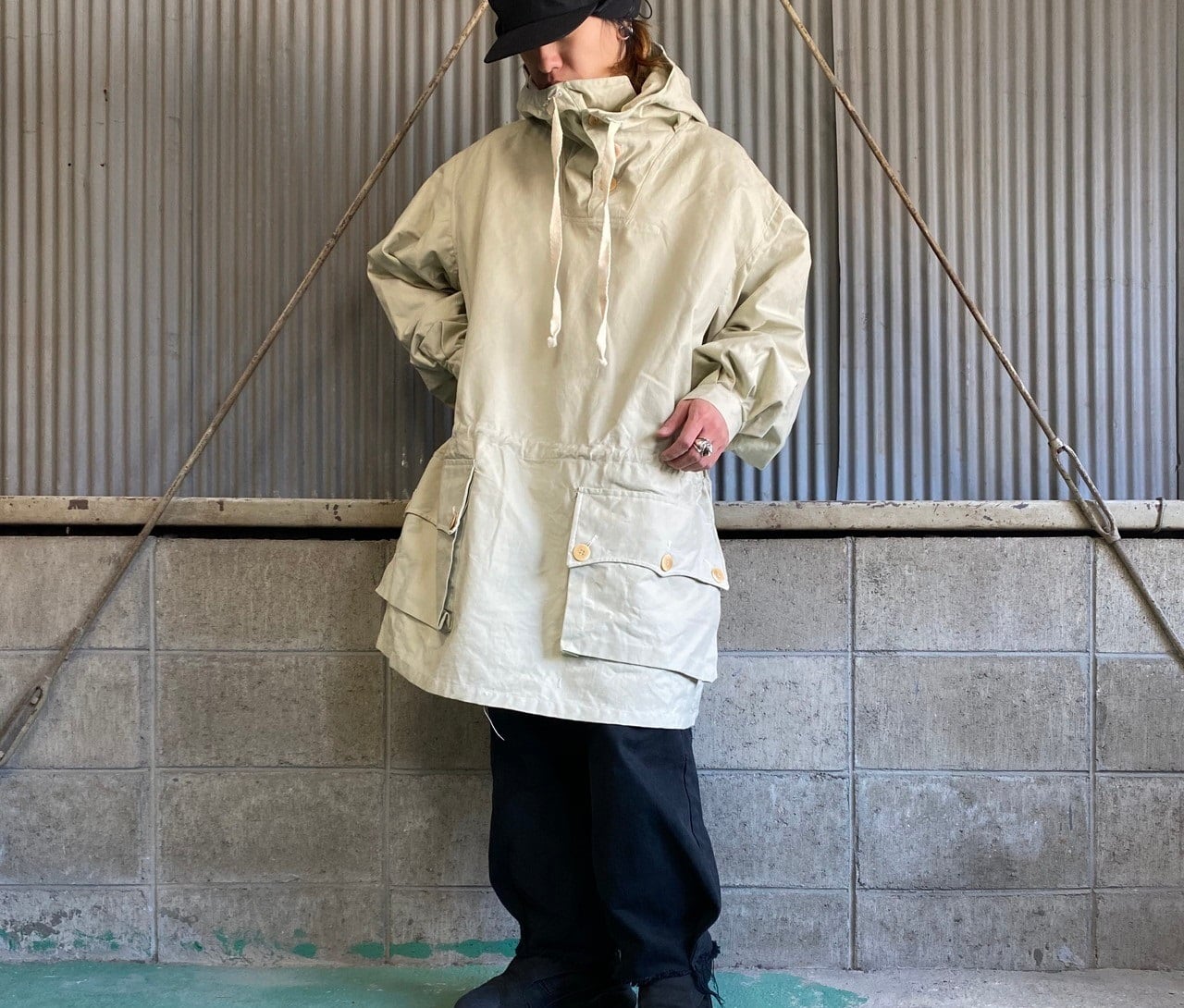 ビッグサイズ 40〜50年代 スウェーデン軍実品 M39 スノーカモパーカー 
