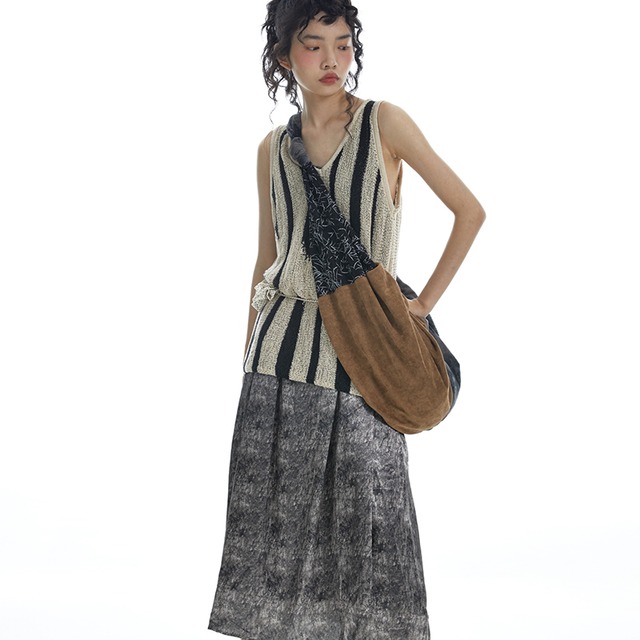 DirtySixオリジナル苍竹峦切り替えクロスボディバッグ