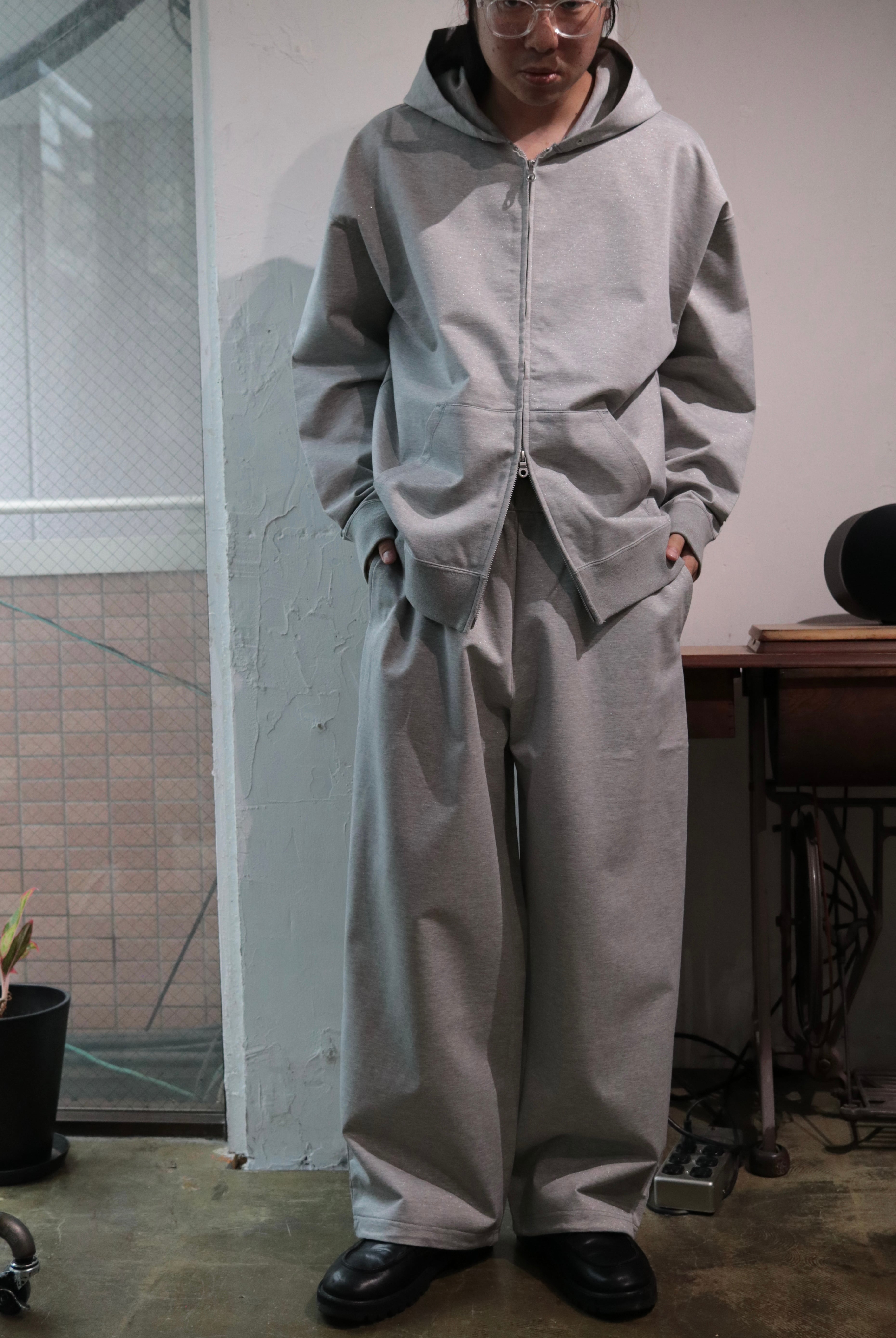 KANEMASA PHIL. 36G Glittery Zip Hoodie(GREY(Mist Grey) | novastore