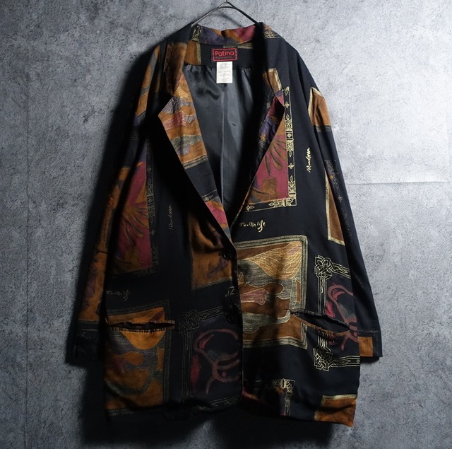 Black Artistic Design Easy Tailored Jacket