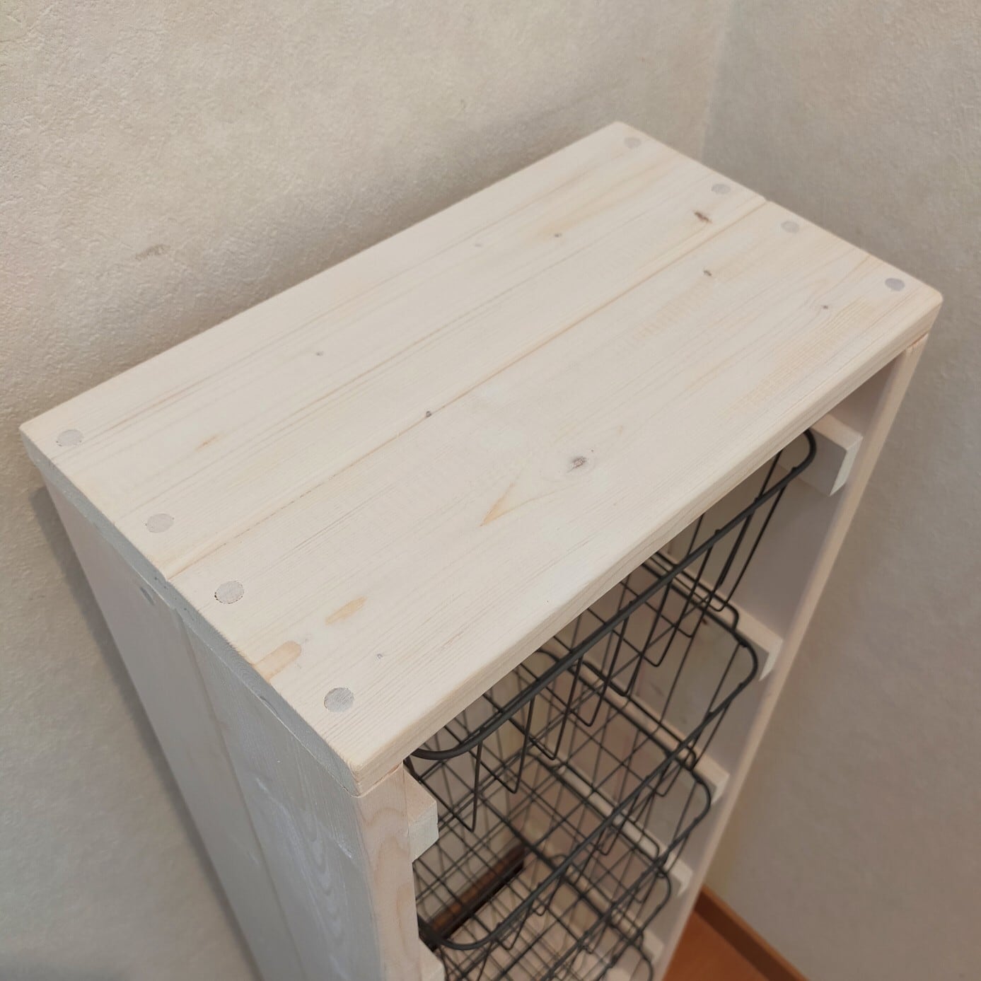 ☆再販☆ワイヤーバスケットシェルフ5段【handmade】ホワイト