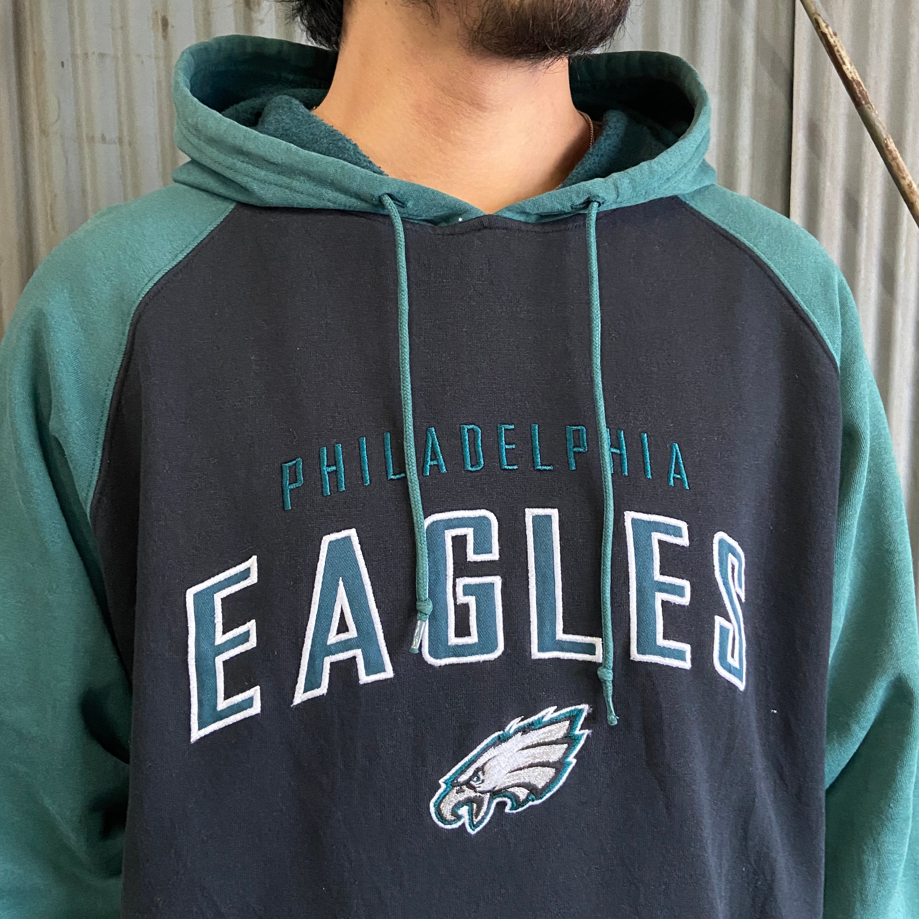 90s 古着】リーボック NFL フィラデルフィアイーグルス 刺繍 パーカー