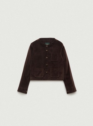 [The Barnnet] Classy Velvet Collarless Jacket_Brown 正規品 韓国ブランド 韓国通販 韓国代行 韓国ファッション ザ バーネット ザバーネット 日本 店舗