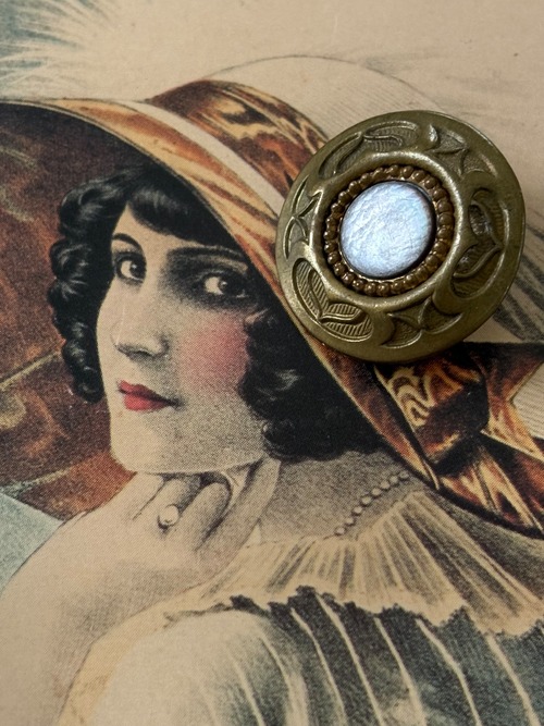 22mm フランスアンティークボタン メタル シェル  アクセサリーパーツ コレクション デコレーション材