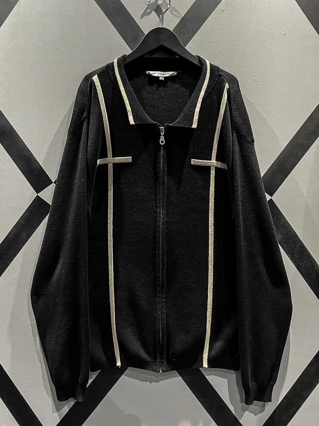 【X VINTAGE】Cross Design Vintage Knit Zip Up Jacket