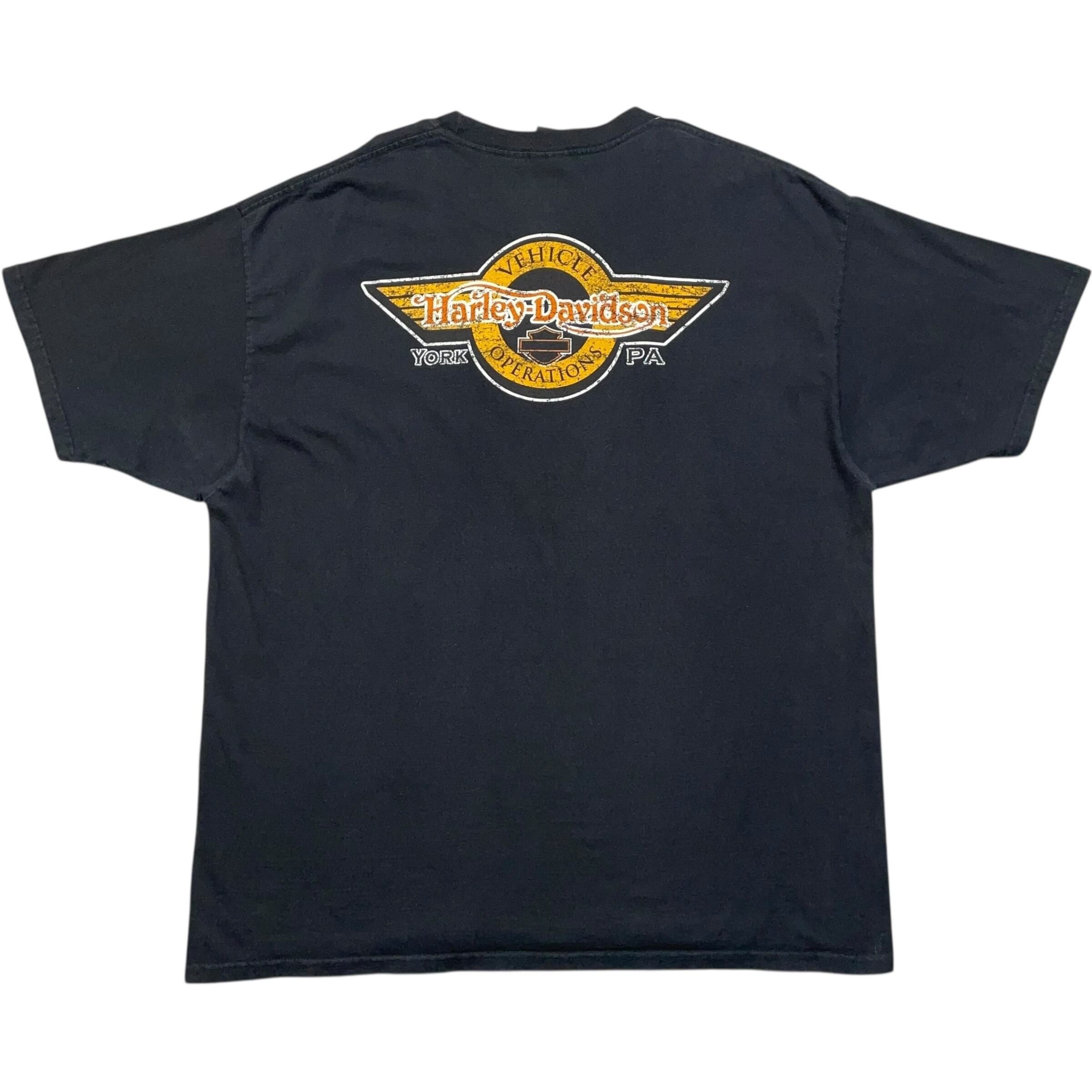 《XXL》Harley-Davidson ハーレーダビッドソン Tシャツ ワンポイントロゴ 両面プリント ブラック no.7659