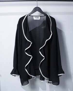 【Caka BLACK】Beautiful Drape Vintage Sheer Jacket
