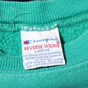 美品 L USA 90s ティール Champion Reverse weave 無地
