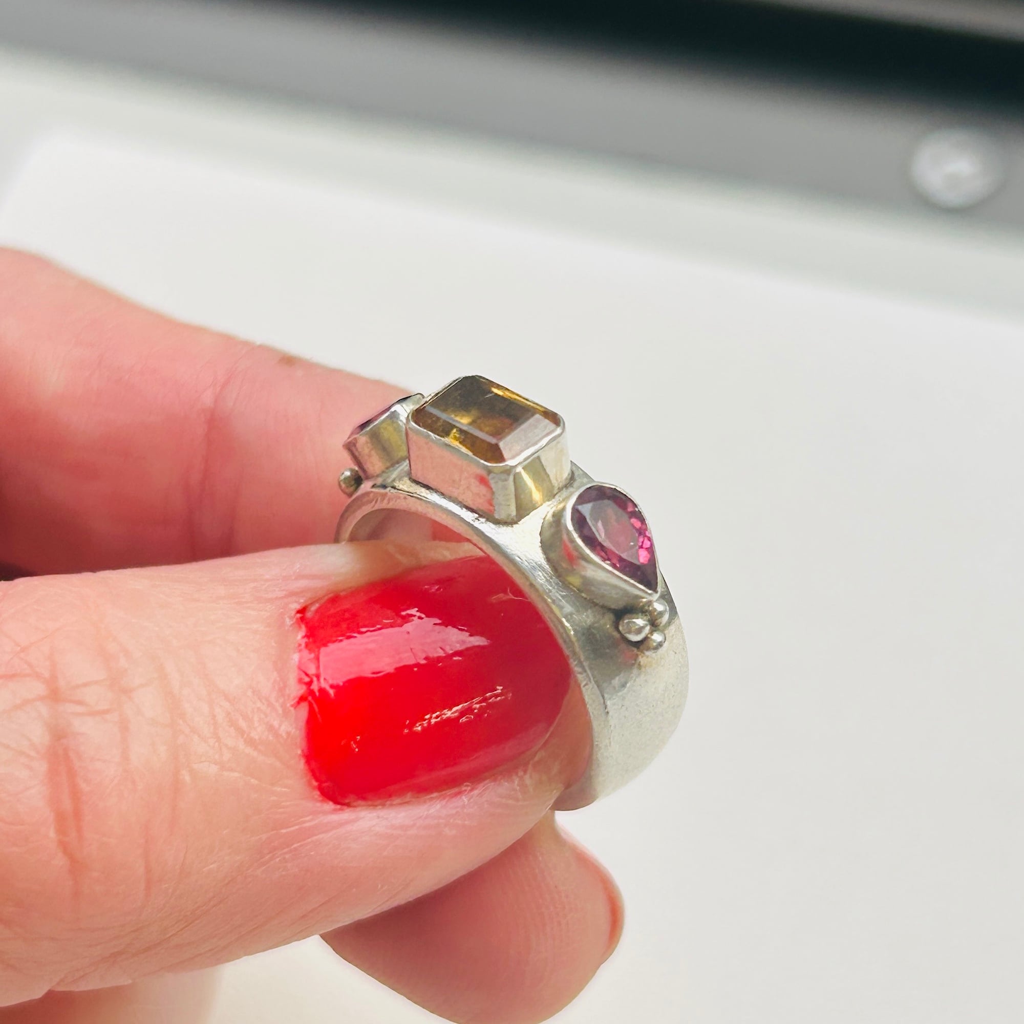 シルバー925 アメジスト＆シトリンリング（12号） | Milo Antiques