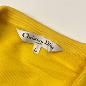 リネン混 Christian Dior SPORT クリスチャンディオール スポーツ 長袖 ポロシャツ L/イエロー レディース