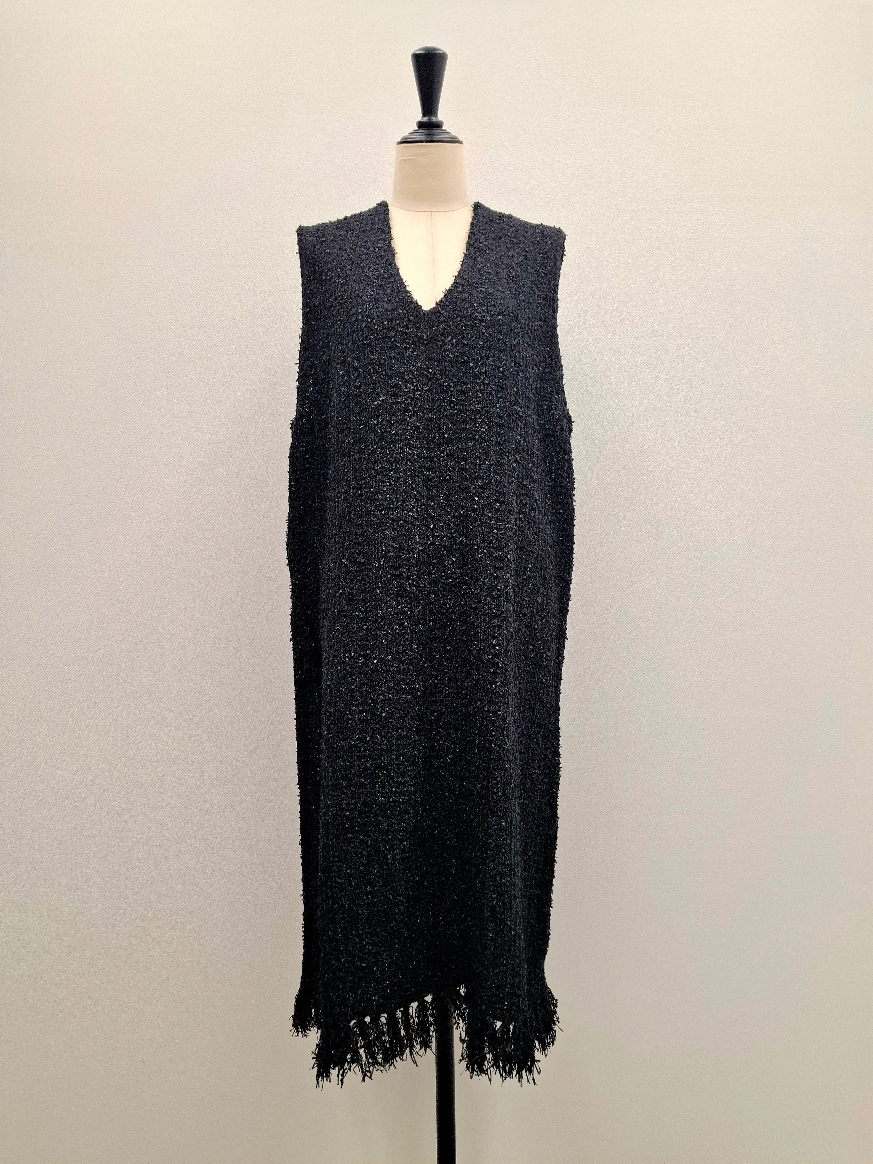 【SAMPLE SALE】ツィードニットジャンパースカート(ブラック)