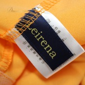 【美品 社交ダンス衣装】ワンピース ドレス パーティー leirena レイリーナ オレンジ 無地 シンプル 長袖 上品 鮮やか 派手