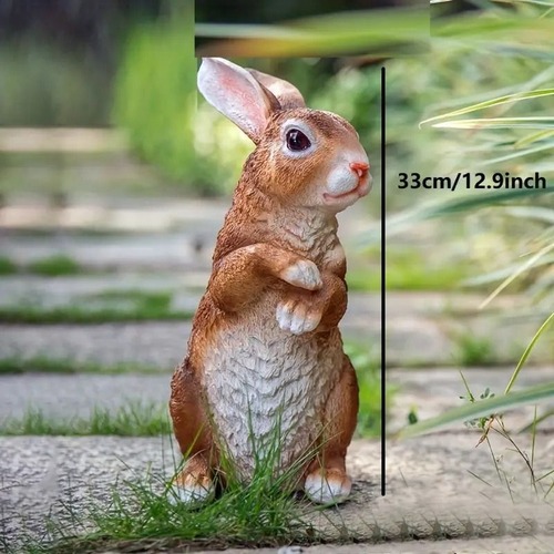 ウサギの像2個セット ガーデンオーナメント 屋内 屋外 装飾 花壇の置物 インテリア 芝生 庭