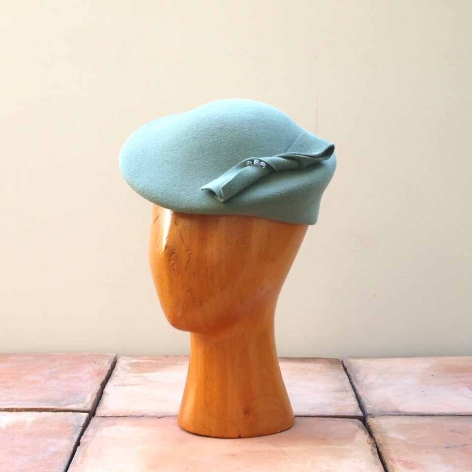 chapeliere sachi (帽子)15 (秋冬物)セージグリンベロア・ベレー