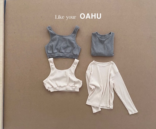 【即納】OAHU リブカットソー（カットソー単品) 100~130