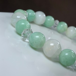クリームソーダのようなフローライトシリカ・デザインブレスレット