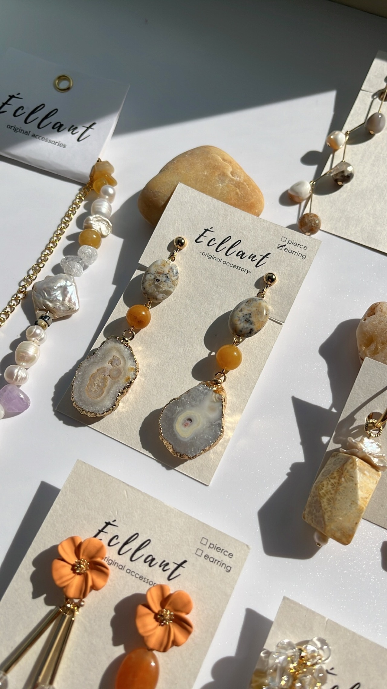 天然石 ドゥルージーピアス / イヤリング / サージカルステンレス